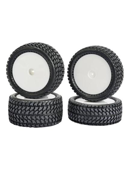  Set Ruedas Todo Terreno 4WD Blanco 1/10