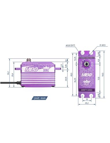 Servo MIBO Drift King Alu Programable Lila