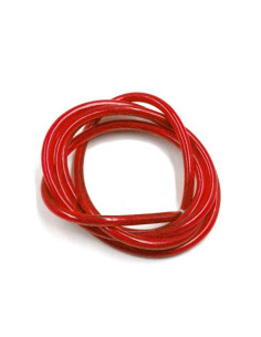Cable siliconado transparente Rojo 12AWG  1m 
