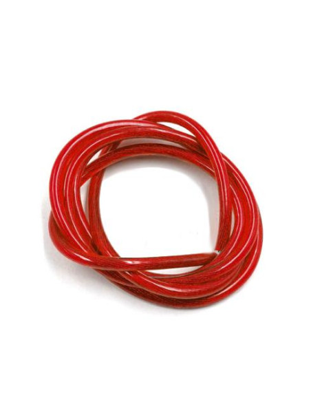Cable siliconado transparente Rojo 12AWG  1m 