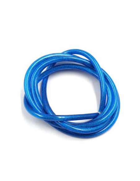 Cable siliconado transparente Azul 12AWG  1m 