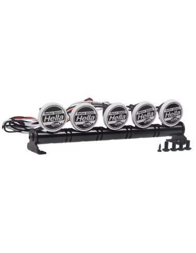 Barra 5 LEDs metálica con focos HELLA