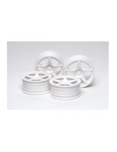 Llantas 5 radios blancas 24mm 1/10 Tamiya  4u 