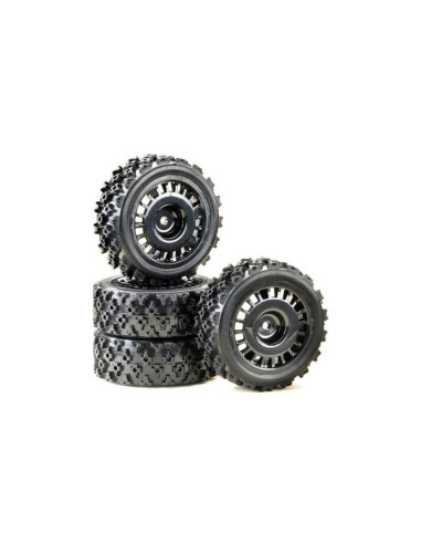 Neumáticos Rally Block Design 1/10 Llanta Negra