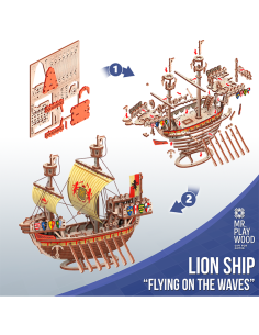 Mr  Playwood Barco Pirata  Lion Ship  177 piezas 2