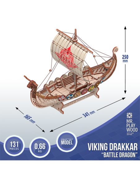 Mr. Playwood Barco Vikingo Battle Drag 131 piezas
