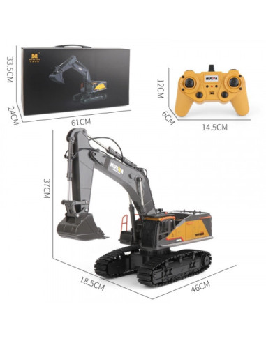 EXCAVADORA HUINA 1592 1/14 VOLVO SEMI METALICA