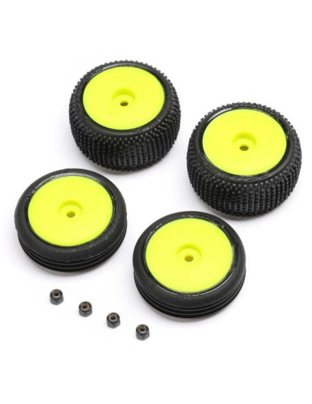 Ruedas Montadas Amarillas  Micro-B Losi 1/24