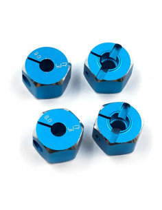 Adaptador Hexágono 12x8mm en Aluminio  azul  4u 