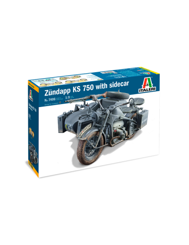 Moto militar Zundapp KS 750 Sidecar 1/9 Italeri
