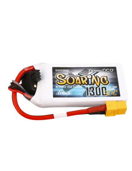 Batería LiPo Soaring 1300mAh 7.4V 30C 2S Gensace XT-60
