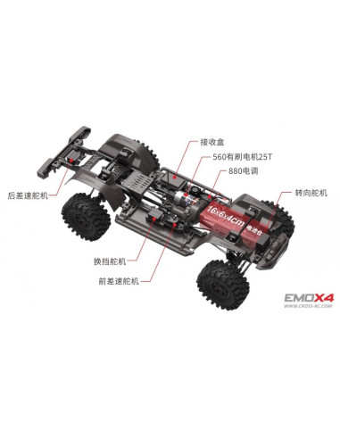 CrossRC EMOX4 1/8 RTR Crawler Naranja