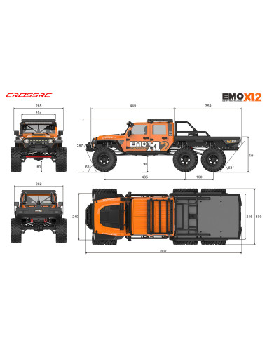 CrossRC EMO XL2 1/8 RTR Crawler Brushless Naranja
