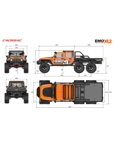 CrossRC EMO XL2 1/8 RTR Crawler Brushless Naranja