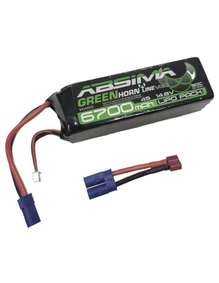 LiPo Absima 6700mah 14.8V 50C 6700 (EC5/T-Plug)