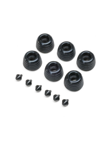 Rubber Lean Bar Wheels & Stops (6):...