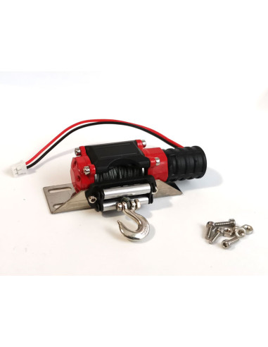 Winch metálico para Crawler RC 1/10 Rojo