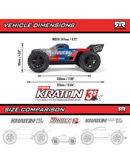 Mini Kraton 3S DSC 4x4 RTR 1/16 ARRMA Lila
