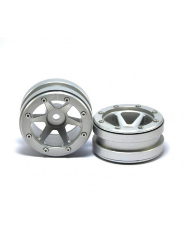 Beadlock Wheels PT-Slingshot Silver/Silver 1.9...