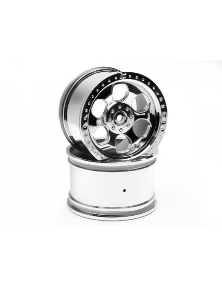 6 SPOKE WHEEL SHINY CHROME (83x56mm/2pcs)