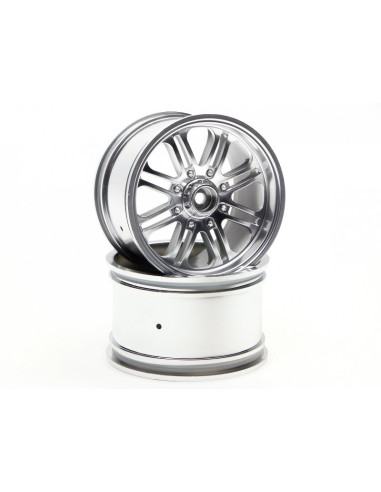 8 SPOKE WHEEL SATIN CHROME (83x56mm/2pcs)
