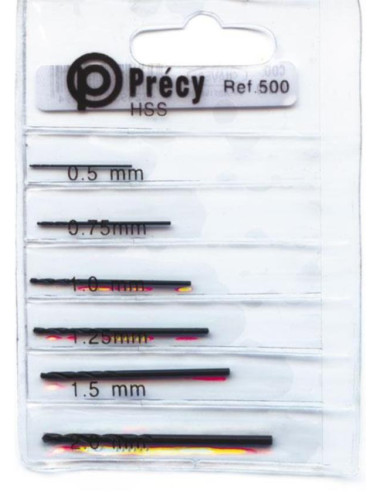 Juego brocas  1 - 1.25 - 1.5 - 2 - 2.5 - 3mm