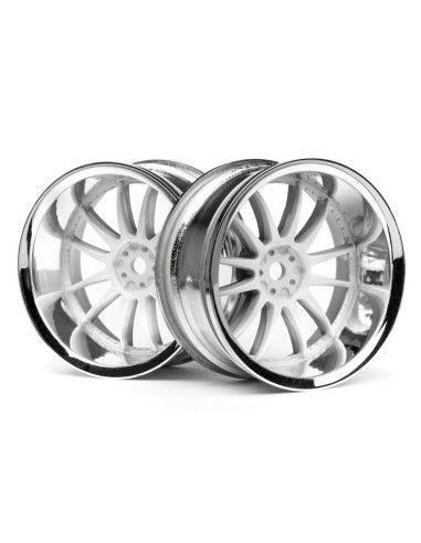 WORK XSA 02C WHEEL 26mm CHROME/WHITE (9mm OFFSET)