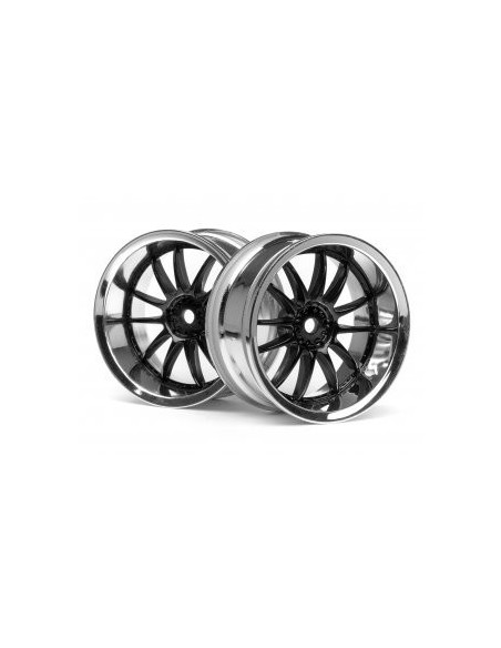 WORK XSA 02C WHEEL 26mm CHROME/BLACK (6mm OFFSET)