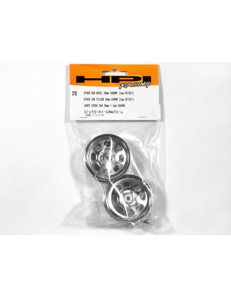 STOCK CAR WHEEL 26MM CHROME (1MM OFFSET)
