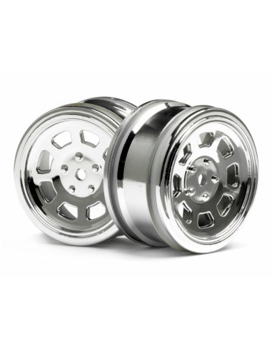 VINTAGE STOCK CAR WHEEL 26mm Shiny Chrome (0mm...