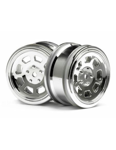 VINTAGE STOCK CAR WHEEL 26mm Shiny Chrome (0mm OFFSET)