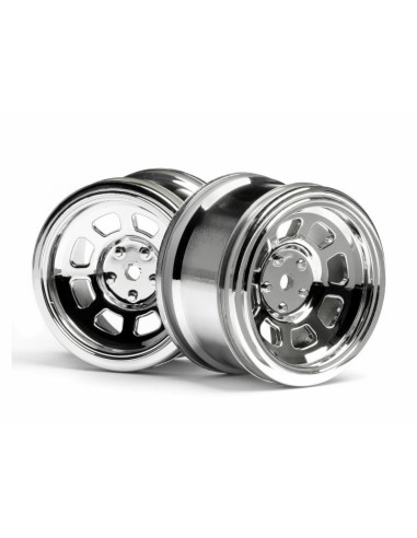 VINTAGE STOCK CAR WHEEL 31mm Shiny Chromel (6mm...
