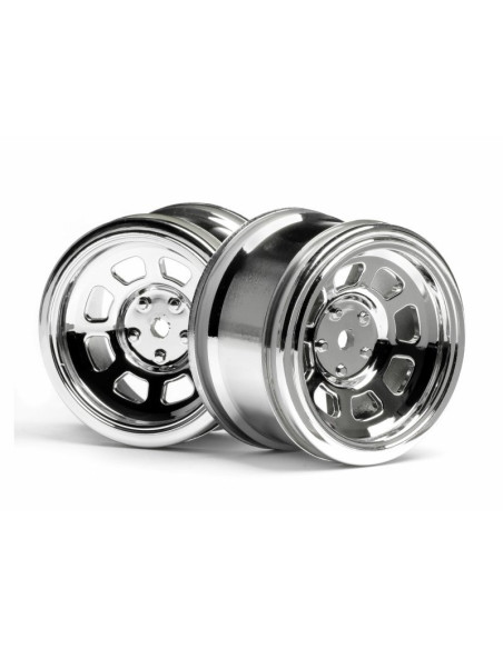 VINTAGE STOCK CAR WHEEL 31mm Shiny Chromel (6mm OFFSET)