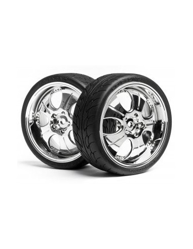 MOUNTED SUPER LOW TREAD TIRE (CHROME/4PCS)