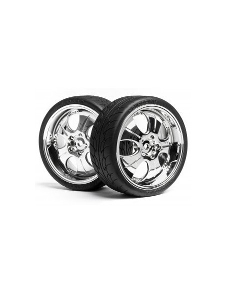 MOUNTED SUPER LOW TREAD TIRE (CHROME/4PCS)