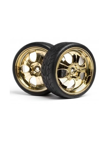MOUNTED SUPER LOW TREAD TIRE (GOLD/4pcs)