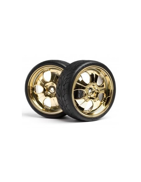 MOUNTED SUPER LOW TREAD TIRE (GOLD/4pcs)