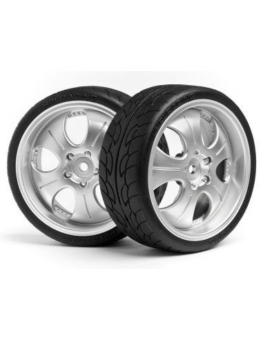 MOUNTED SUPER LOW TREAD TIRE (MATTE CHROME/4pcs)