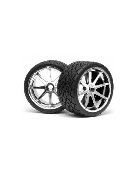 MOUNTED PHALTLINE TIRE 140x70mm on BLAST WHEEL CHROME