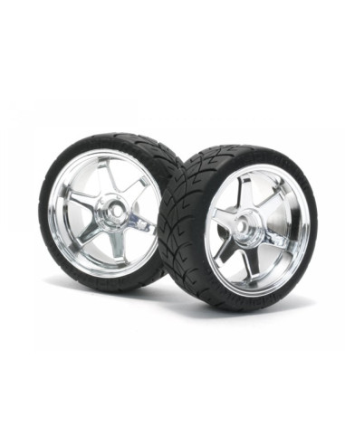 MOUNTED X PATTERN TYRE D COMPOUND ON TE37 6MM...