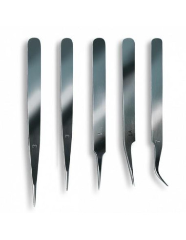 SET 5 PINZAS PUNTAS FINAS INOX