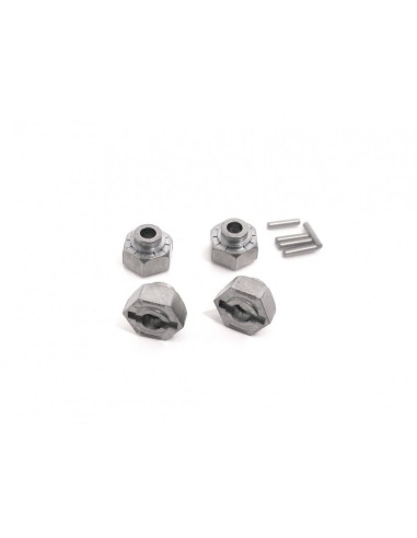 HEX WHEEL HUB 12MM (SILVER/4PCS)