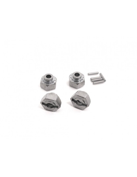 HEX WHEEL HUB 12MM (SILVER/4PCS)
