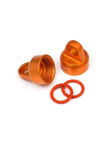 ALUMINUM TOP SHOCK CAP (ORANGE/2pcs)