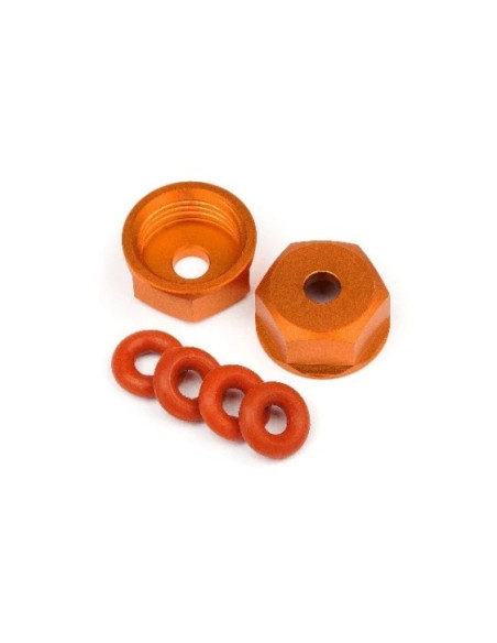 ALUMINUM BOTTOM SHOCK CAP (ORANGE/2pcs)
