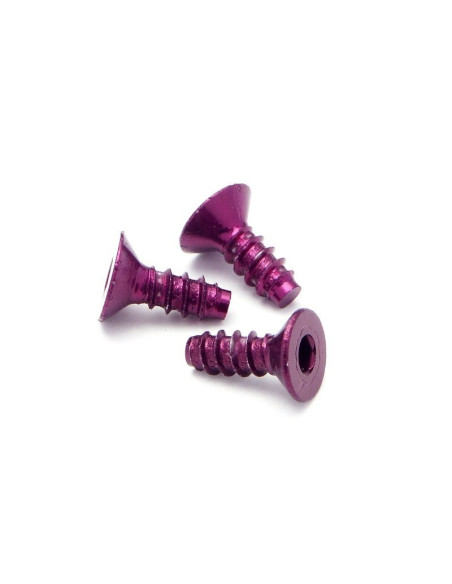 ALUMINIUM TP FLAT HEAD SCREW 3 X 8MM (HEX SOCKET/PURPLE/5PC