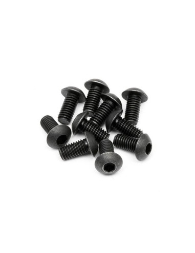 BUTTON HEAD SCREW M3x6mm (HEX SOCKET/10pcs)