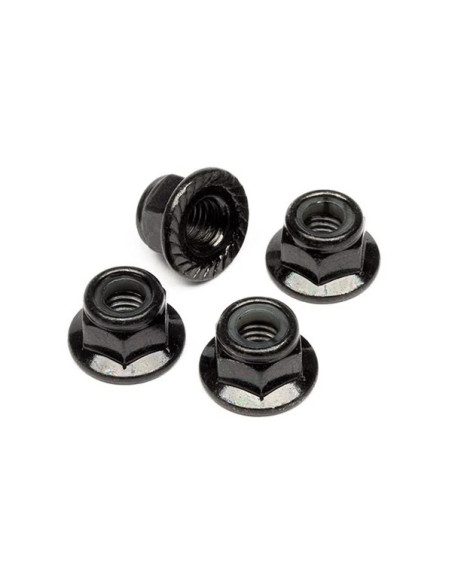 FLANGED LOCK NUT M5 (BLACK/4pcs)