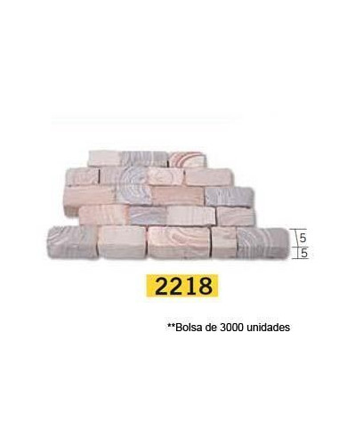 22181 - Piedra muro jaspeada en bolsa de 3000 unidades  AEDES