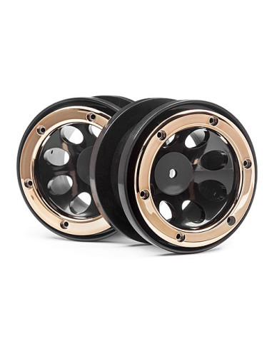 WHEELS W/GOLD BEADLOCKS (2PCS)